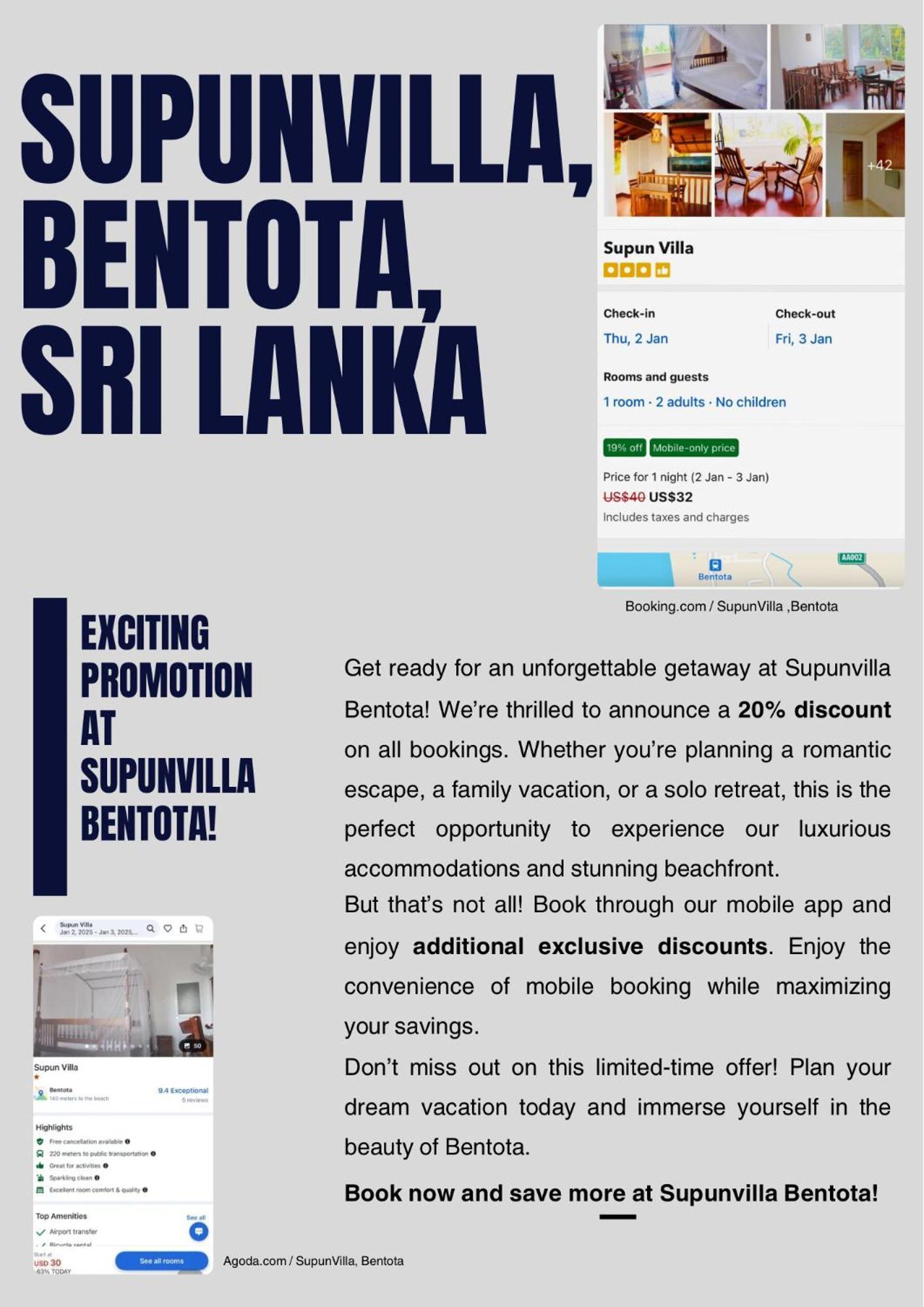 Supun Villa Bentota Eksteriør billede
